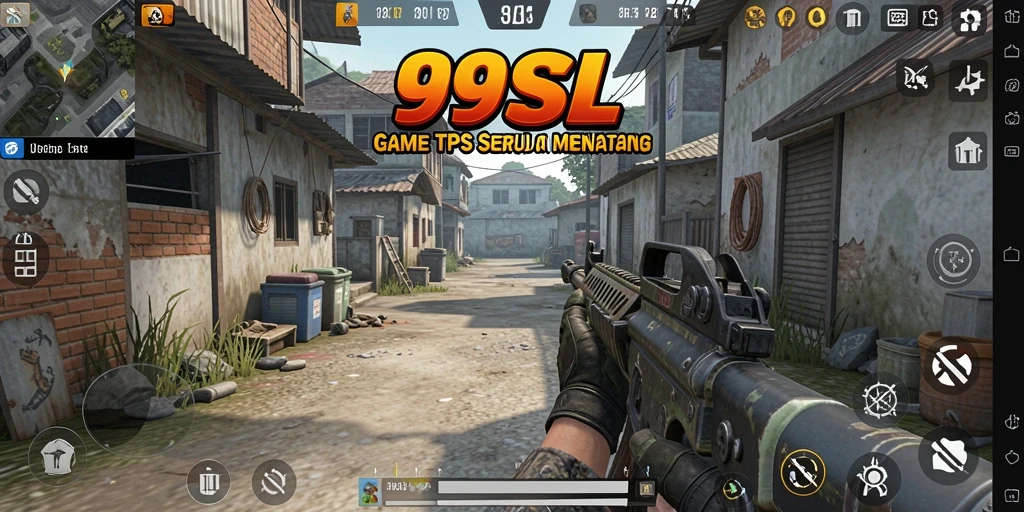 Screenshot utama menunjukkan gameplay TPS yang intens.