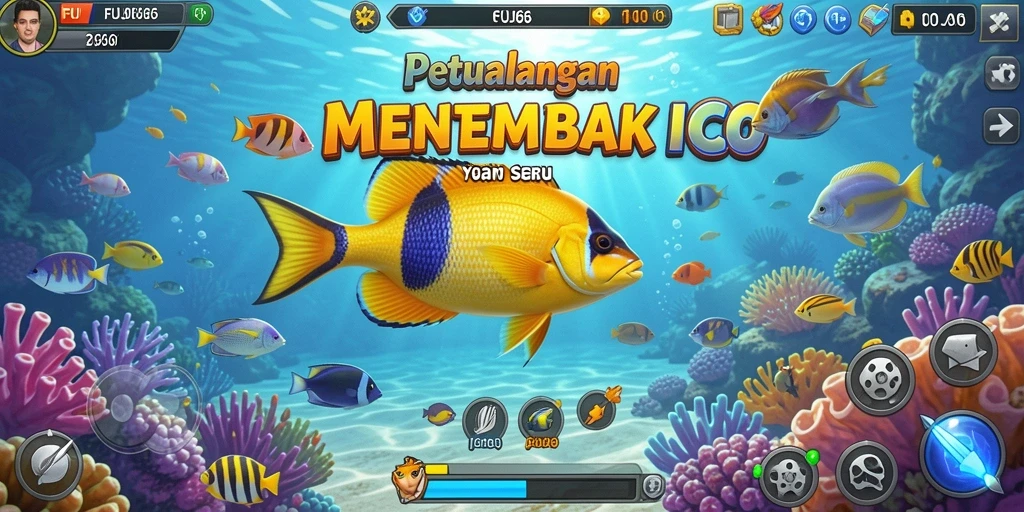 Screenshot gameplay menampilkan aksi menembak ikan yang seru di FUJI66.