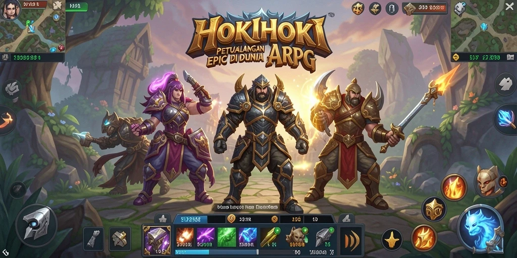 Tampilan gameplay HOKIHOKI yang mengesankan dalam gaya ARPG.