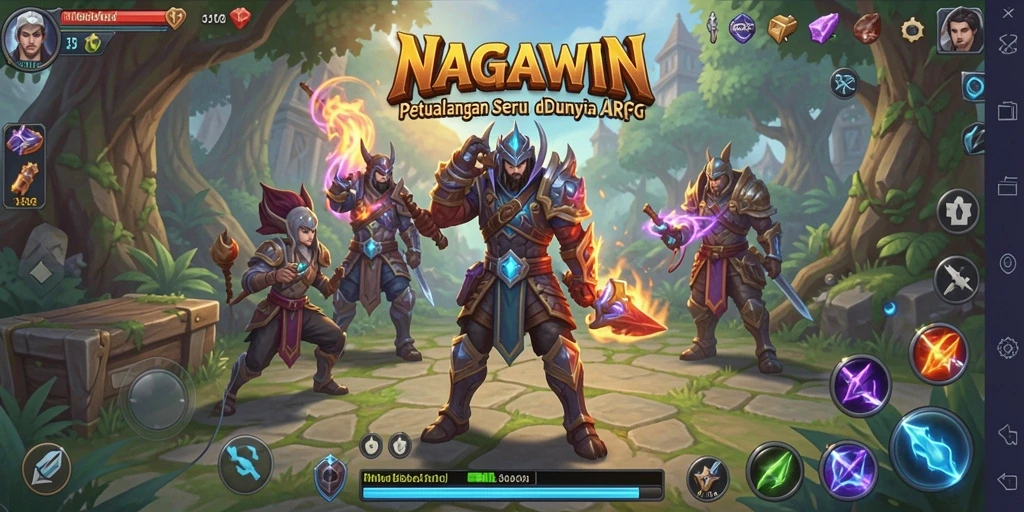 Tampilan menarik dari gameplay ARPG NAGAWIN yang memukau.