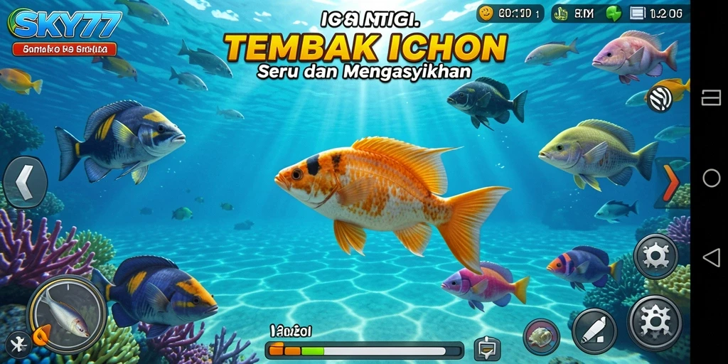 Tampilan gameplay menembak ikan yang seru dan mengasyikkan.
