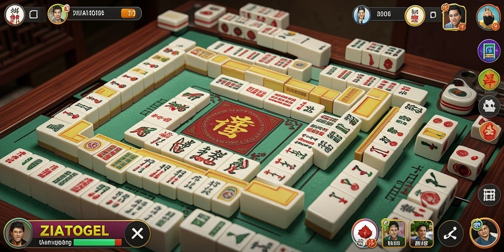 Screenshot gameplay ZIATOGEL menampilkan keseruan permainan Mahjong.
